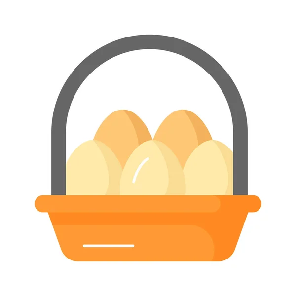 Check Amazing Vector Eggs Basket Modern Style Ready Use Icon — Stock Vector