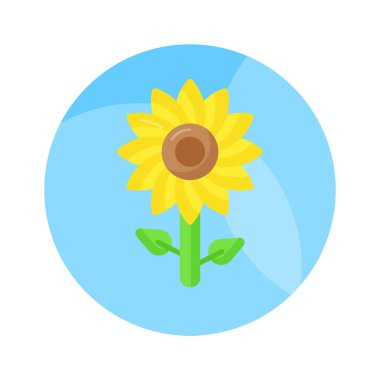 Düzenlenebilir şekilde güzel dizayn edilmiş ayçiçeği ikonu, kullanması kolay