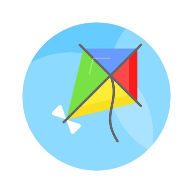 Uçurtma uçuşu için mükemmel bir tasarım vektörü, iyi tasarlanmış boş zaman aktivitesi ikonu.