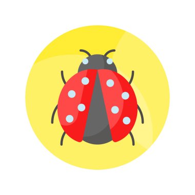 Uğur böceğinin bu dikkatlice hazırlanmış vektörünü modern tarzda işaretleyin, simgeyi kullanmak kolay