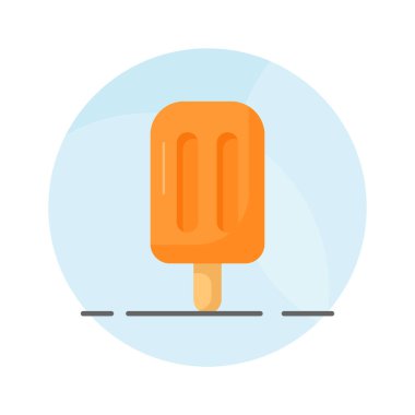 Buzlu pop simgesi modern tarzda, buzlu çubuk vektörünü kullanmaya ve indirmeye hazır