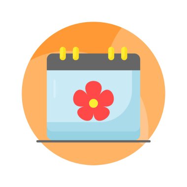 Bahar takviminin takvim konsept vektörünü düzenlenebilir biçimdeki çiçek