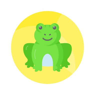 Beyaz arka planda izole edilmiş, kurbağa stilinde inanılmaz bir vektör.