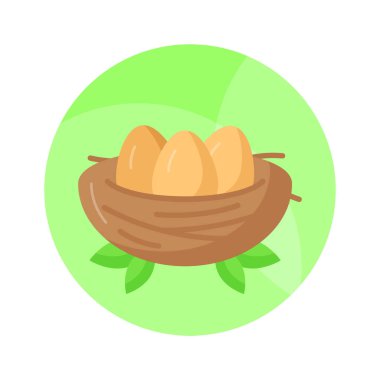 Kuşların yuva vektör tasarımı, beyaz arkaplanda izole