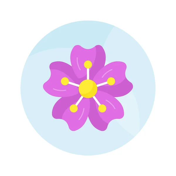 Красива Квітка Вишневого Цвіту Сучасному Стилі Добре Продумана Ікона Квітки — стоковий вектор