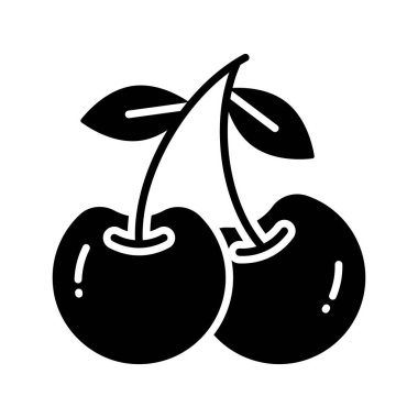 Modern tarzda bir çift yabani kiraz, modaya uygun sağlıklı ve organik meyveler.