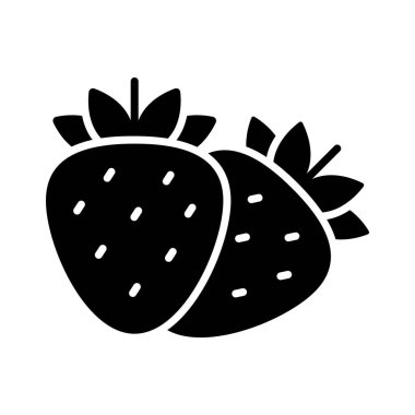 İnanılmaz bir çilek ikonu, sağlıklı ve organik gıda vitamin dolu.