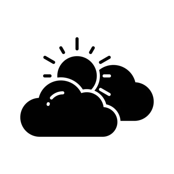 Sonne Mit Wolken Als Konzept Vektor Des Wetters Trendigen Stil — Stockvektor