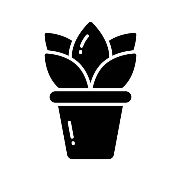Наружное Декоративное Растение Икона Растительного Горшка Модном Стиле Готовое Использовать — стоковый вектор