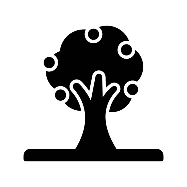 Niesamowity Wektor Drzewa Owocowego Edytowalnym Stylu Świeża Ikona Drzewa Owocowego — Wektor stockowy