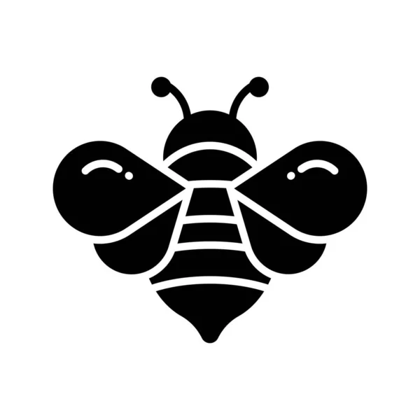 Vector Editable Abeja Melífera Estilo Moderno Icono Insecto Volador — Vector de stock