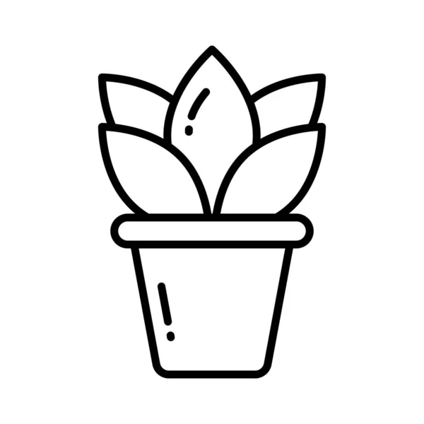 Outdoor Decoratieve Plant Een Icoon Van Plantenpot Trendy Stijl Klaar — Stockvector