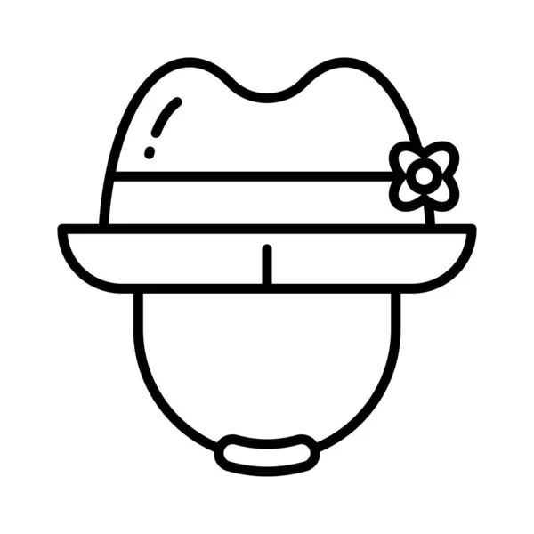白色背景下的可编辑风格的帽子的一个惊人的图标 — 图库矢量图片