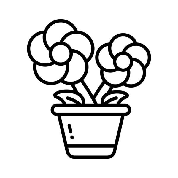 Attrapez Vecteur Apaisant Des Yeux Vecteur Pot Fleurs Dans Style — Image vectorielle