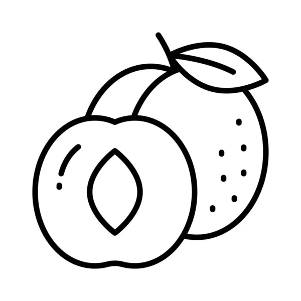 Design Vectoriel Abricot Délicieux Icône Des Fruits Sains Dans Style — Image vectorielle