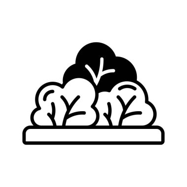 Beyaz arkaplanda izole edilmiş yeşil çalılıklar vektör tasarımı, yüksek kaliteli yeşillik simgesi