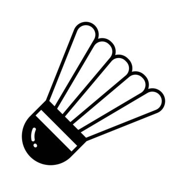 Düzenlenebilir stil ve oyun ekipmanı vektöründe mekikcock 'un son moda simgesi