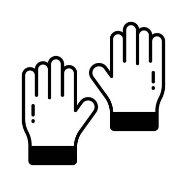 Bu harika eldiven simgesini beyaz arkaplanda izole edilmiş düzenlenebilir şekilde tut