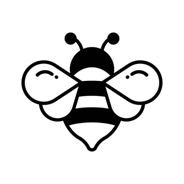 Vecteur Modifiable Abeille Domestique Dans Style Moderne Icône Insecte Volant — Image vectorielle