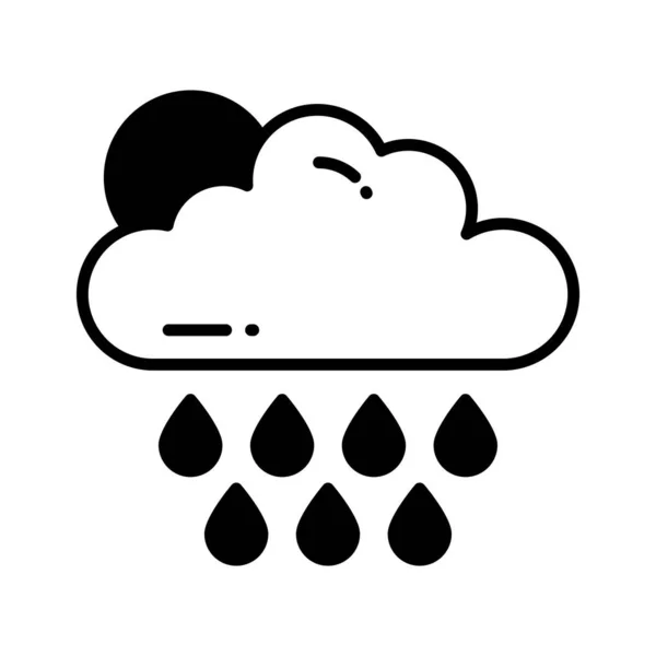 Ein Editierbares Symbol Der Regenwolke Modernen Stil Gebrauchsfertig Vektor — Stockvektor