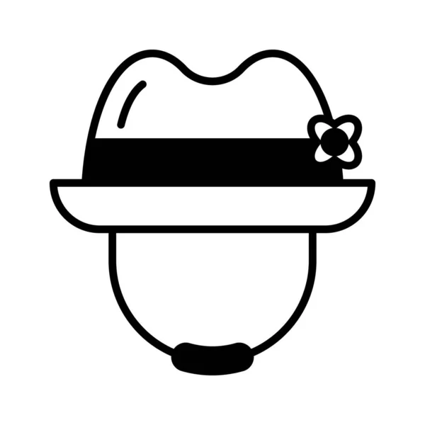Une Icône Étonnante Chapeau Dans Style Modifiable Isolé Sur Fond — Image vectorielle