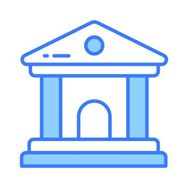 Modern tarzda, kullanması kolay bir banka binası simgesi, premium tasarım