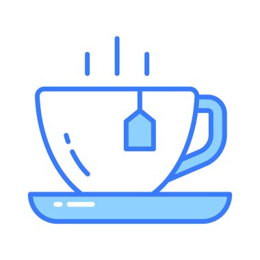 A hot tea cup vector icon design, hot beverage concept