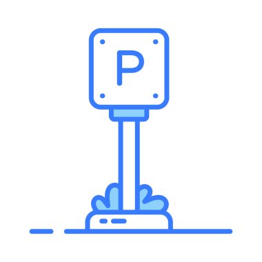 Parking board vector icon isolated on white background