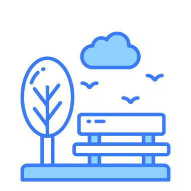 Dikkatlice hazırlanmış park bankı vektörü modern tarzda, kullanımı ve indirmesi kolay