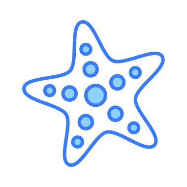 Beyaz zemin üzerinde izole edilmiş, modern tarzda denizyıldızı vektör tasarımı