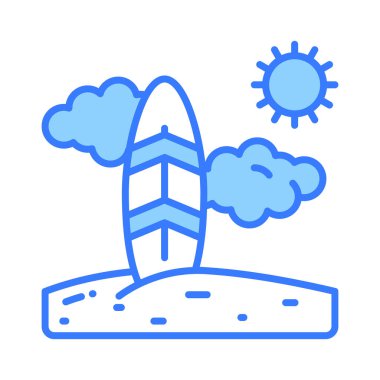 Modern tarzda sörf tahtasının inanılmaz bir simgesi, plaj macerası.