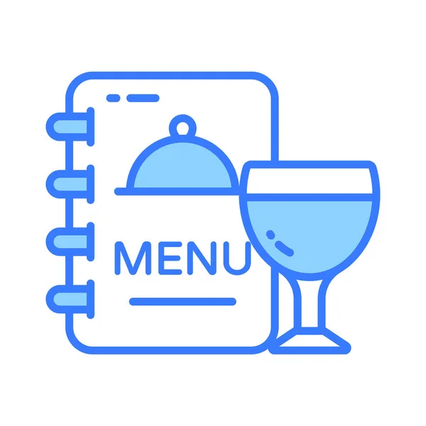 Menu Card Glass Drink Showing Concept Icon Hotel Menu Card — Stock Vector