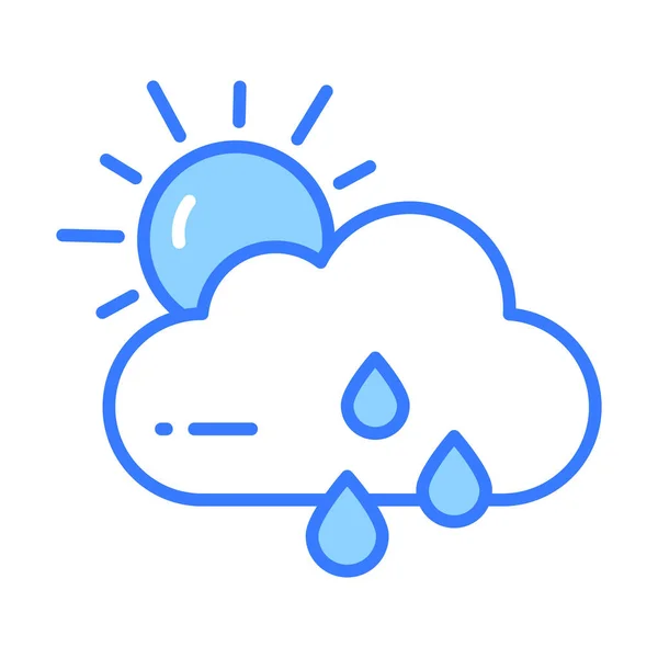 Ein Editierbares Symbol Der Regenwolke Modernen Stil Gebrauchsfertig Vektor — Stockvektor