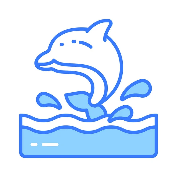 Ellenőrizze Ezt Kreatívan Megtervezett Ikonját Delfin Modern Stílusban — Stock Vector