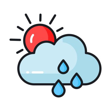 Modern tarzda düzenlenebilir yağmur bulutu simgesi, vektör kullanmaya hazır