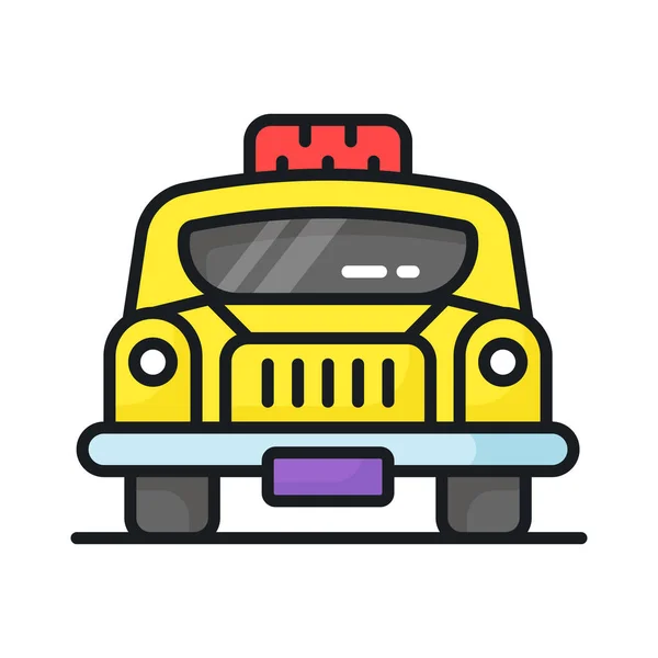 Икона Такси Модном Стиле Местный Транспорт Автомобиль — стоковый вектор