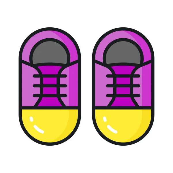 Spor Ayakkabılarını Modern Tarzda Gösteren Simge Kullanmaya Hazır Rahat Bir — Stok Vektör