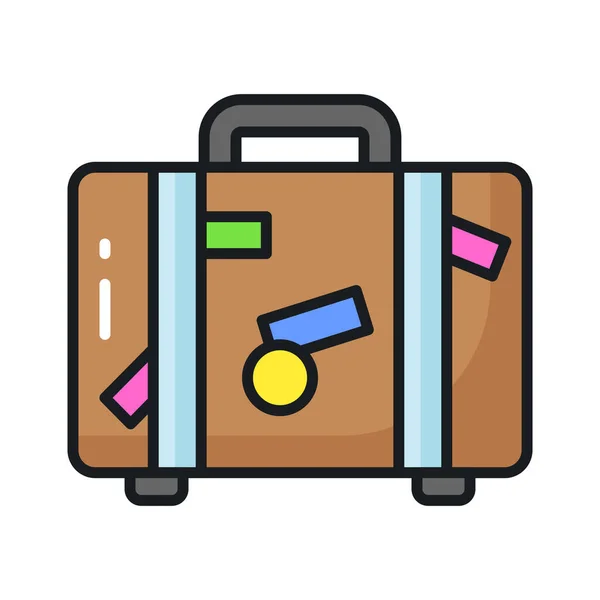 Carefully Crafted Icon Design Luggage Bag Trendy Style Travel Baggage — Stock Vector