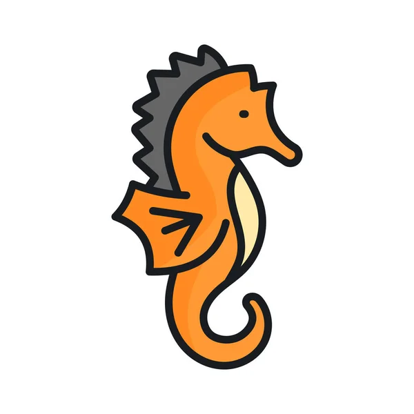 流行のスタイルでシーホースのカスタマイズ可能なベクトル 海馬の海洋魚のアイコン — ストックベクタ