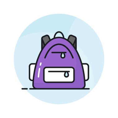 Seyahat sırt çantası vektör tasarımı, yürüyüş çantası simgesi web, mobil ve tüm sunum projelerinde kullanılması kolay