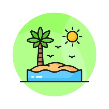 Modern tarzda güzel palmiye ağacı vektörü, web, mobil uygulamalar ve tüm sunum projelerinde kullanılması kolay