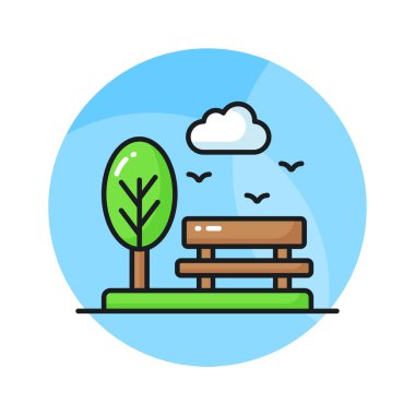 Dikkatlice hazırlanmış park bankı vektörü modern tarzda, kullanımı ve indirmesi kolay