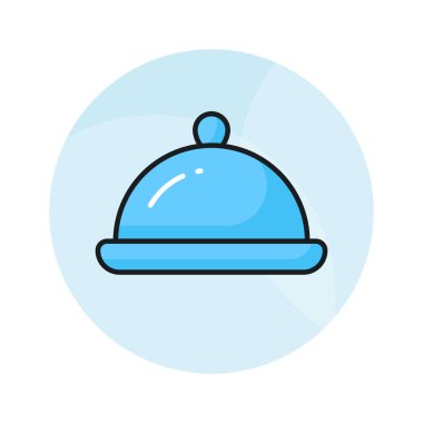 Gıda servis vektör tasarımı modern tarzda, saat simgesi kullanımı ve indirilmesi kolay