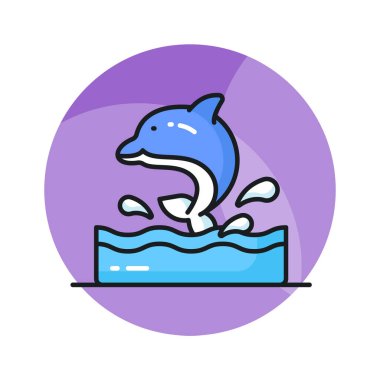 Modern tarzda tasarlanmış bu yunus simgesini kontrol edin.,