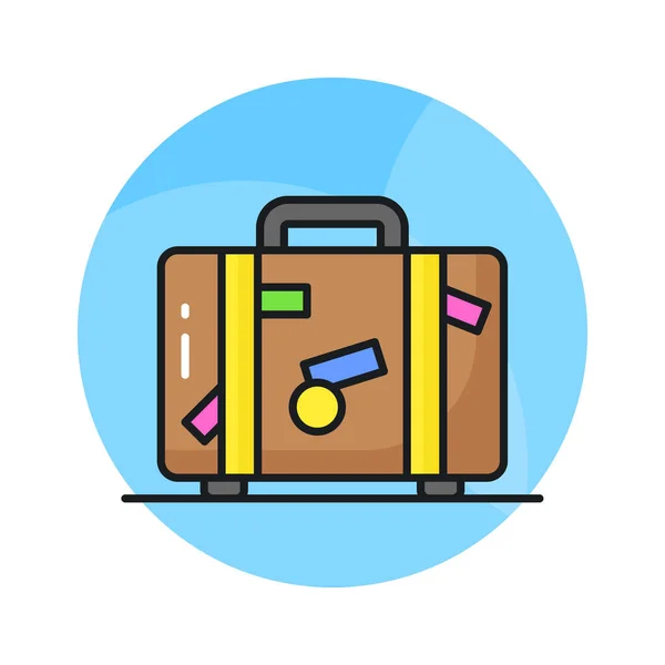 Sorgfältig Gearbeitetes Icon Design Der Gepäcktasche Trendigen Stil Reisegepäckvektordesign Koffersymbol — Stockvektor