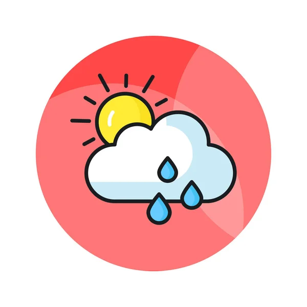 Editable Icon Rainy Cloud Modern Style Ready Use Vector — Stock Vector