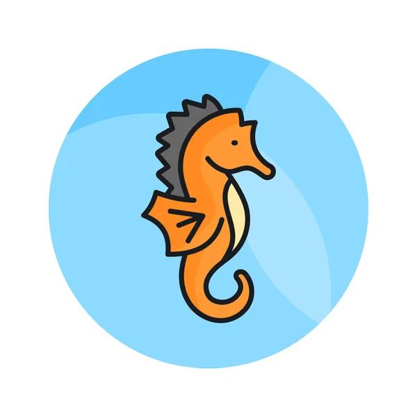 流行のスタイルでシーホースのカスタマイズ可能なベクトル 海馬の海洋魚のアイコン — ストックベクタ