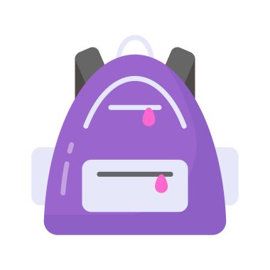 Seyahat sırt çantası vektör tasarımı, yürüyüş çantası simgesi web, mobil ve tüm sunum projelerinde kullanılması kolay