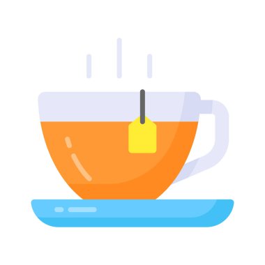 A hot tea cup vector icon design, hot beverage concept