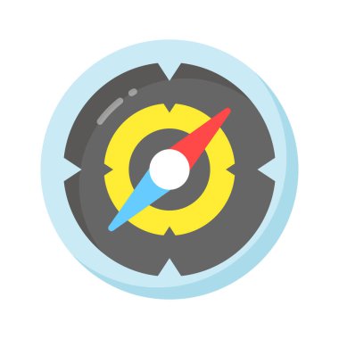 Modern stil, navigasyon aracı simgesinde pusula inanılmaz bir vektör tasarımı